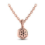 Diamond Cluster Honeycomb Pendant Necklace