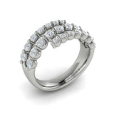 Diamond  Three Row Wrap Ring