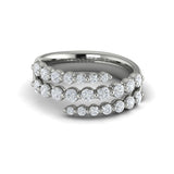 Diamond  Three Row Wrap Ring