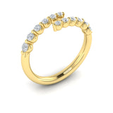 Graduated Diamond  Open Wrap Ring