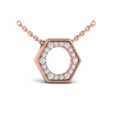 Diamond Open Honeycomb Pendant Necklace