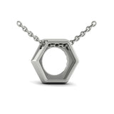 Diamond Open Honeycomb Pendant Necklace