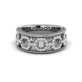 Diamond Open Honeycomb Link Ring