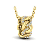 Channel Set Link With Diamonds Pendant Necklace