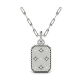 Diamond Starburst Medallion Pendant Link Necklace