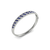 Diamond And Blue Sapphire Hinged Bangle