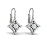 Diamond Vlora Star With Diamond Centerstone Huggie Earrings