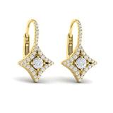 Diamond Vlora Star With Diamond Centerstone Huggie Earrings