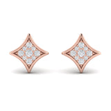 Channel Set Diamond Vlora Star Stud Earrings