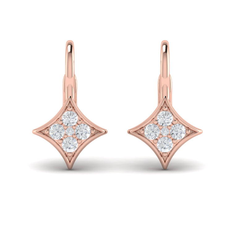 Diamond Vlora Star Channel Set Huggie Earrings