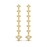 Diamond Vlora Star Long Drop Statement Earrings