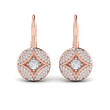 Diamond Disc  With Vlora Star Motif And Diamond Centerstone Huggie Earrings