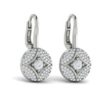 Diamond Disc  With Vlora Star Motif And Diamond Centerstone Huggie Earrings