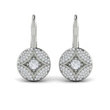 Diamond Disc  With Vlora Star Motif And Diamond Centerstone Huggie Earrings