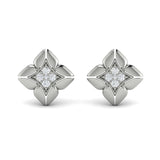 Diamond Cluster Floral Vlora Star Motif Stud Earrings