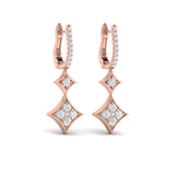 Diamond Double Vlora Star Drop Huggie Earrings