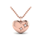 Diamond Starburst Heart Pendant Necklace