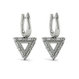 Diamond Baguette Double Trinity Huggie Earrings