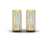 Diamond Baguette Multi Row Huggie Earrings