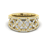 Diamond Baguette Criss Cross Open Ring