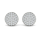 Diamond Disc Stud Earrings