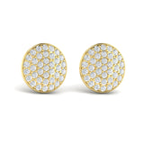 Diamond Disc Stud Earrings