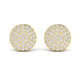 Diamond Disc Stud Earrings