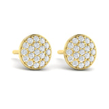 Diamond Disc Stud Earrings