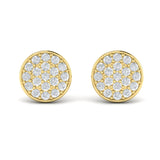 Diamond Disc Stud Earrings