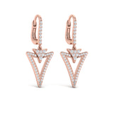 Diamond Open Double Trinity Huggie Earrings