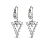 Diamond Open Double Trinity Huggie Earrings