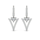 Diamond Open Double Trinity Huggie Earrings