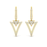 Diamond Open Double Trinity Huggie Earrings