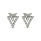 Diamond Double Trinity Open Stud Earrings