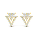 Diamond Double Trinity Open Stud Earrings