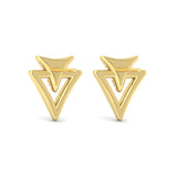 Diamond Double Trinity Open Stud Earrings