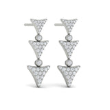 Diamond Trinity Drop Statement Earrings