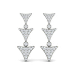 Diamond Trinity Drop Statement Earrings