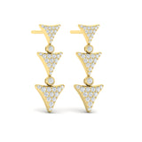 Diamond Trinity Drop Statement Earrings