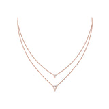 Diamond Open Trinity Two Row Necklace