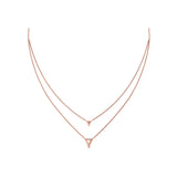 Diamond Open Trinity Two Row Necklace