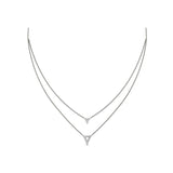 Diamond Open Trinity Two Row Necklace