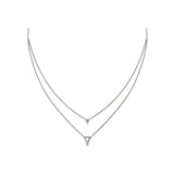 Diamond Open Trinity Two Row Necklace