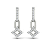 Diamond Star And Link Drop Huggie Earrings