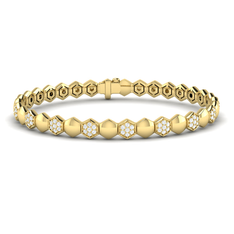 Diamond Cluster Honeycomb Bracelet
