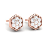 Diamond Cluster Honeycomb Stud Earrings