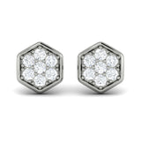 Diamond Cluster Honeycomb Stud Earrings