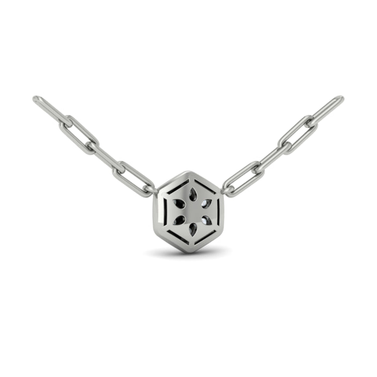Diamond Cluster Single Honeycomb Link Necklace