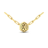 Diamond Cluster Single Honeycomb Link Necklace