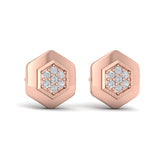 Diamond Cluster Honeycomb Stud Earrings